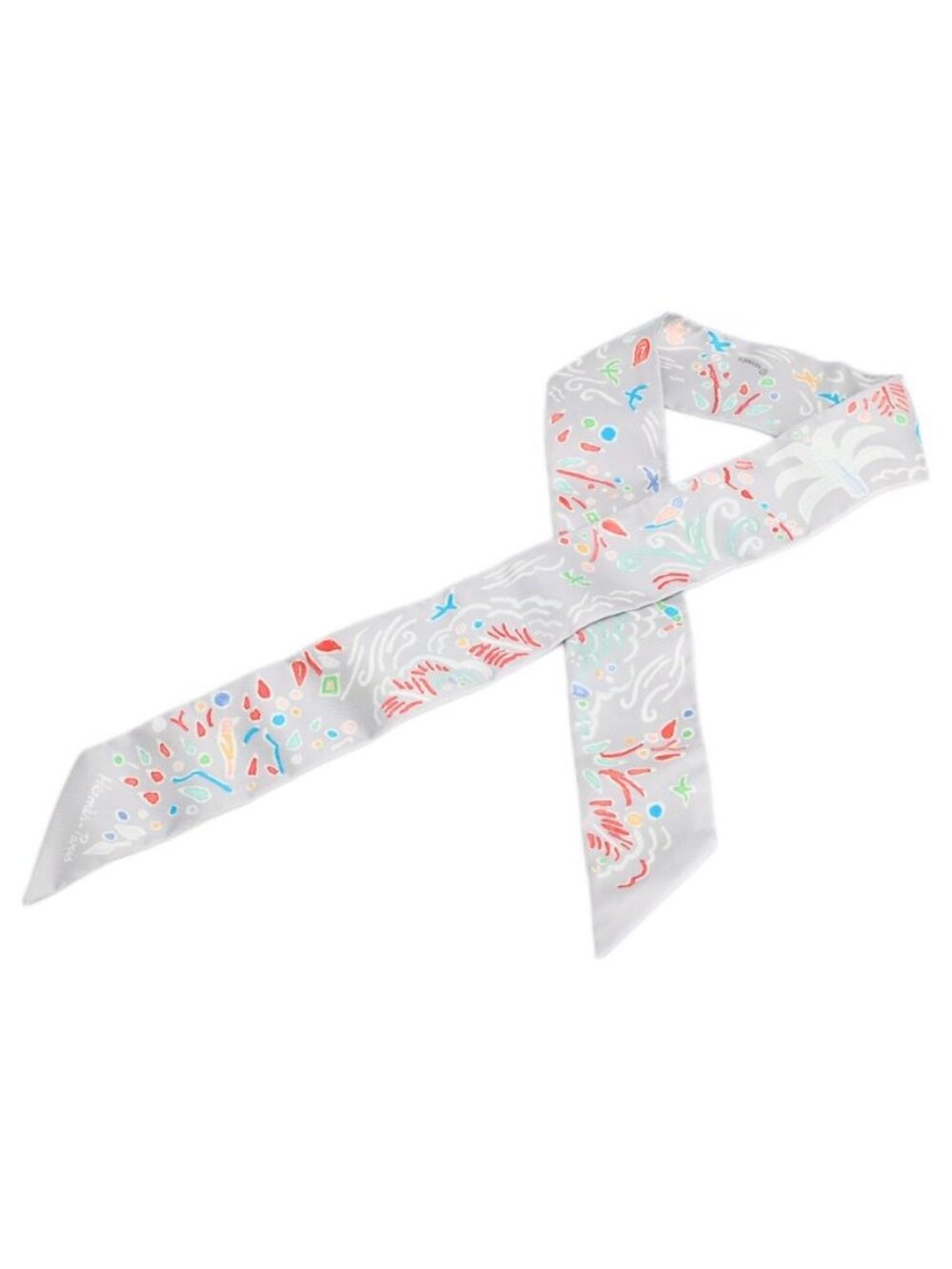 Hermes Scarf Twilly Scarves Gray
